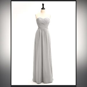 Blue/Grey strapless tall bridesmaid dress​